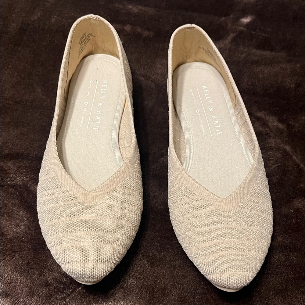 Kelly & Katie Beige Textured Flats